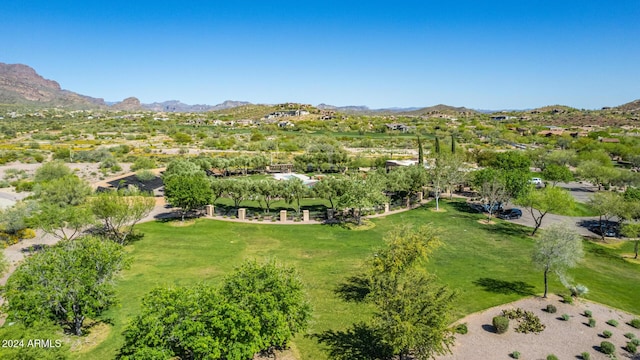 aerial view featuring a mountain view