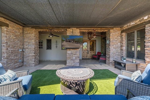 view of patio / terrace featuring outdoor lounge area and ceiling fan