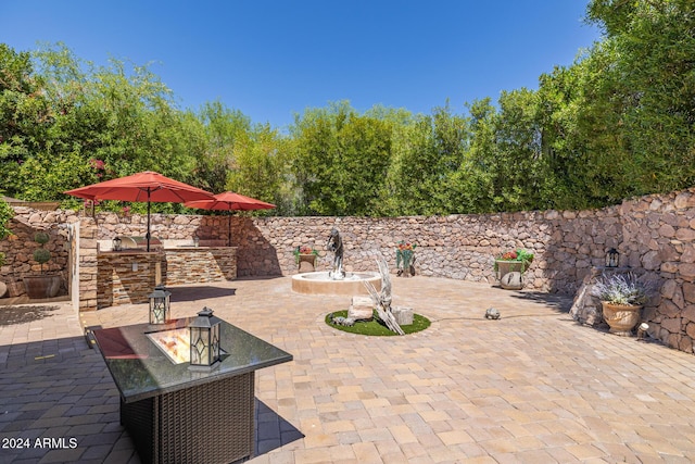 view of patio featuring area for grilling