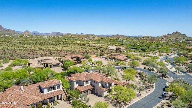 aerial view with a mountain view