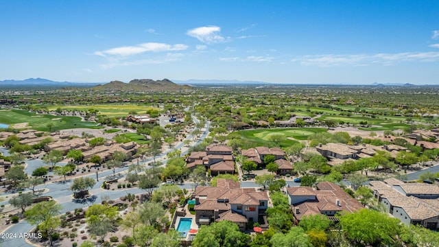 aerial view featuring a mountain view