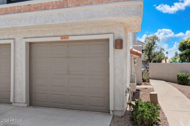 view of garage