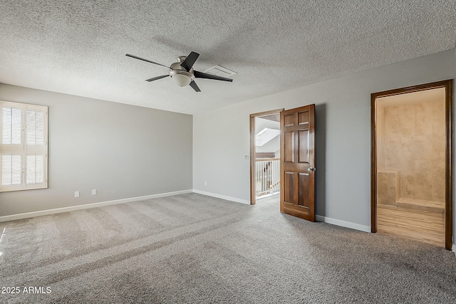 4627 E Mcneil St, Phoenix, AZ 85044 - unfurnished bedroom with carpet, baseboards, a ceiling fan, a textured ceiling, and ensuite bathroom