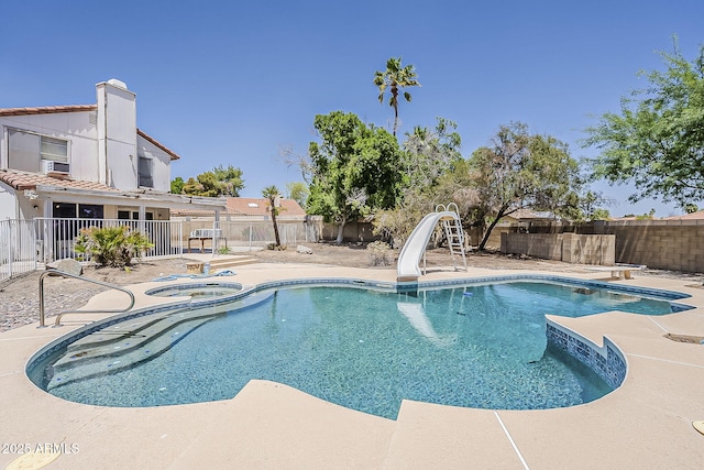 4627 E Mcneil St, Phoenix, AZ 85044 - view of pool featuring an in-ground hot tub, a fenced backyard, and a patio area