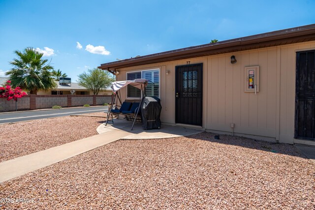 4501 E Carol Ave Unit 77, Mesa, AZ 85206 - property entrance featuring a patio