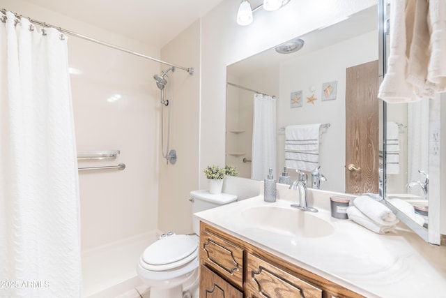 4501 E Carol Ave Unit 77, Mesa, AZ 85206 - bathroom featuring vanity, toilet, and a shower with curtain
