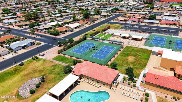 4501 E Carol Ave Unit 77, Mesa, AZ 85206 - aerial view of residential area featuring a pool area