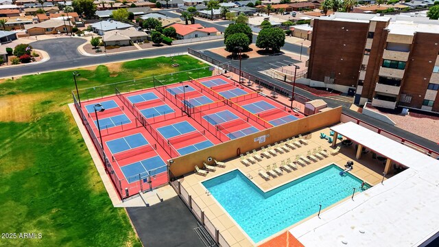 4501 E Carol Ave Unit 77, Mesa, AZ 85206 - aerial perspective of suburban area with a pool area