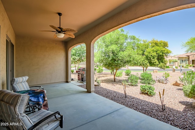 16426 W Piccadilly Rd, Goodyear, AZ 85395 - view of patio featuring ceiling fan and a grill
