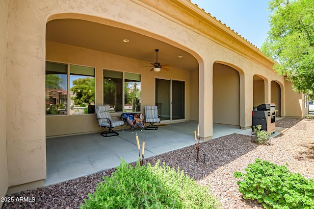 16426 W Piccadilly Rd, Goodyear, AZ 85395 - view of patio with a ceiling fan and a grill
