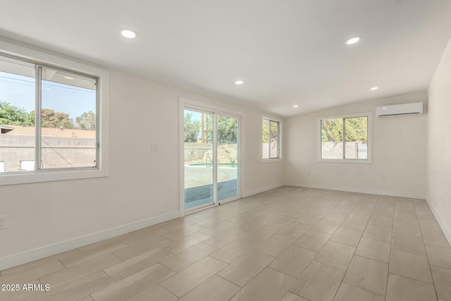 2240 W Cheery Lynn Rd, Phoenix, AZ 85015 - empty room with a wall mounted air conditioner, baseboards, and recessed lighting