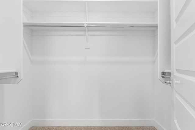 walk in closet with carpet