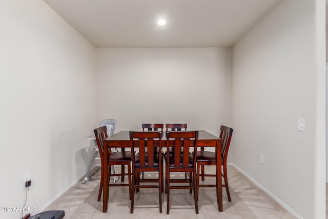 view of tiled dining space