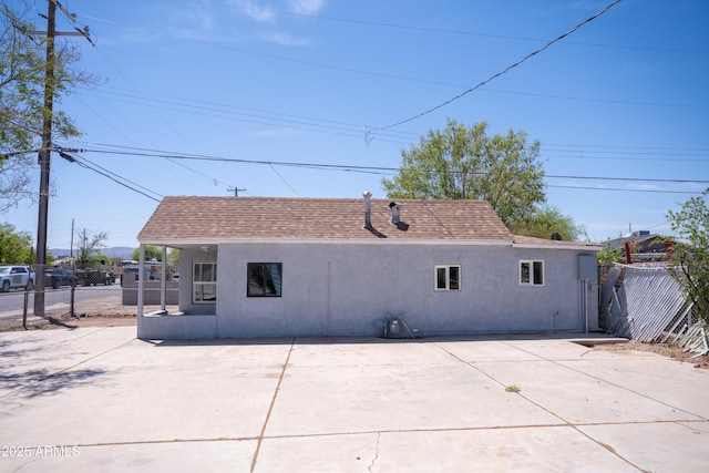 1410 S 24th Ave, Phoenix, AZ 85009 - back of house featuring stucco siding, fence, and roof with shingles