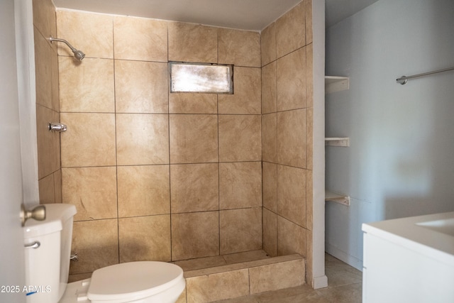 1410 S 24th Ave, Phoenix, AZ 85009 - bathroom with a tile shower, toilet, and tile patterned flooring