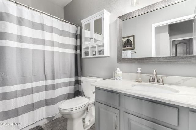 bathroom with toilet and vanity