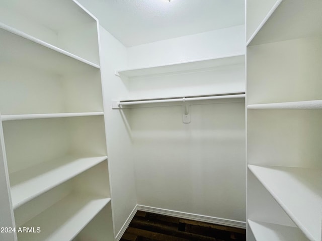 spacious closet with hardwood / wood-style flooring