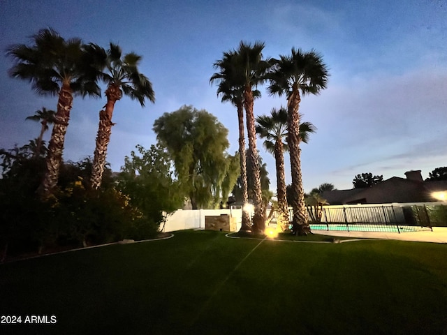 view of yard featuring a swimming pool