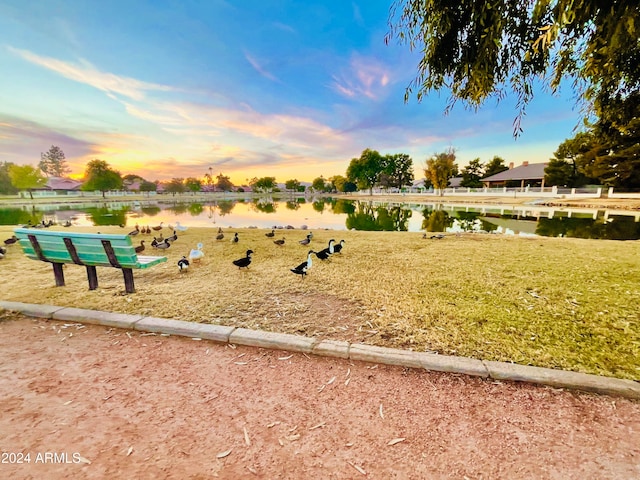 view of home's community featuring a water view