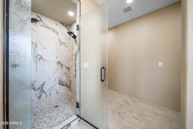 bathroom featuring walk in shower