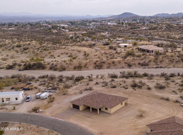 aerial view featuring a mountain view