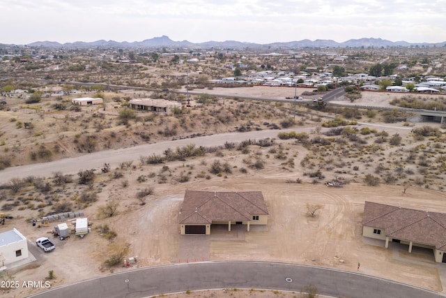 bird's eye view featuring a mountain view