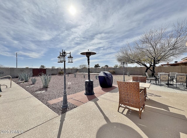 view of community featuring a patio