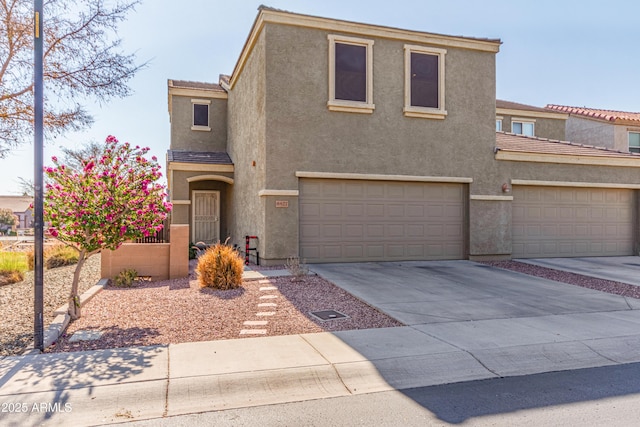 view of front of house with a garage