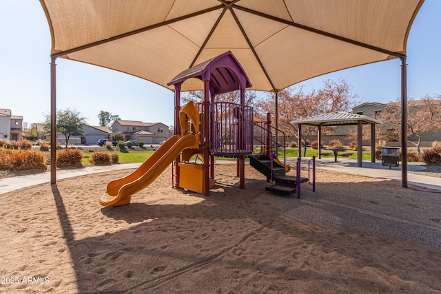 view of play area featuring a gazebo