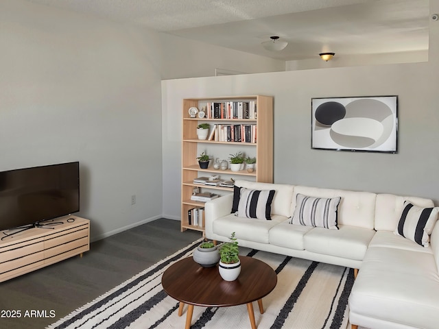 living room featuring dark hardwood / wood-style floors