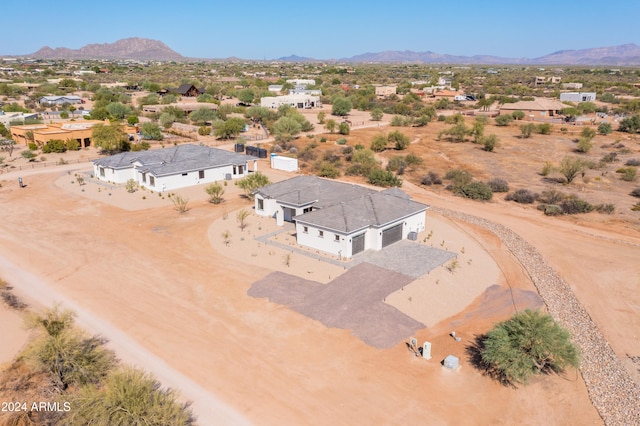 aerial view with a mountain view