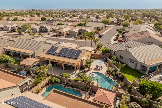 aerial view with a residential view