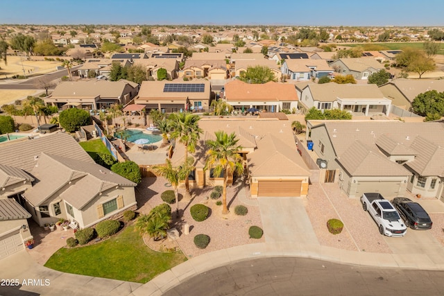 bird's eye view with a residential view