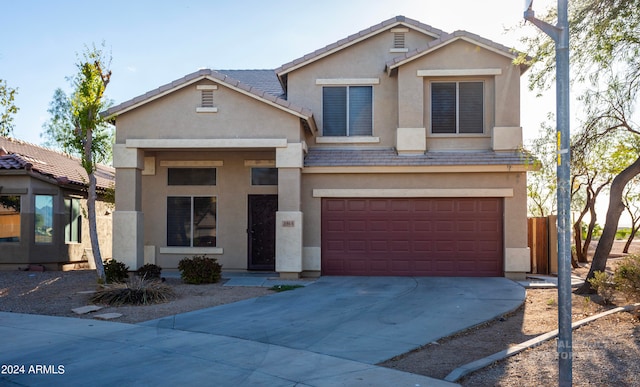 view of property with a garage