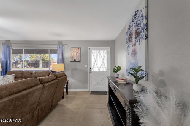 living room with plenty of natural light