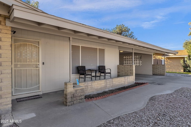 view of patio with a porch