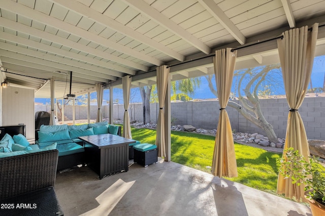 view of patio / terrace with an outdoor living space