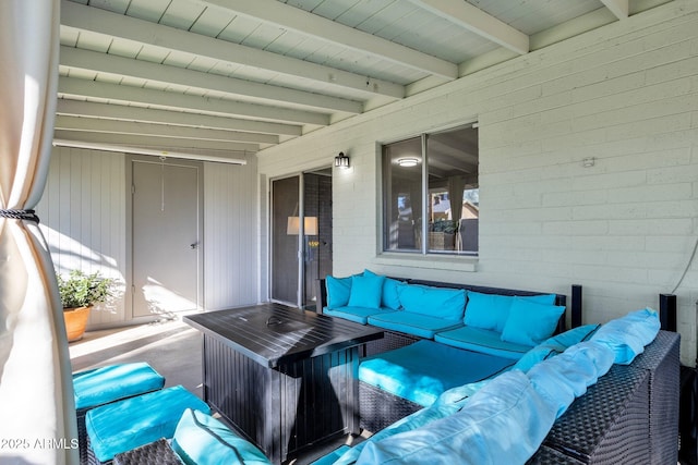 view of patio featuring an outdoor living space