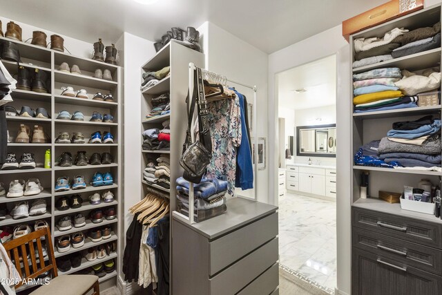 spacious closet with sink