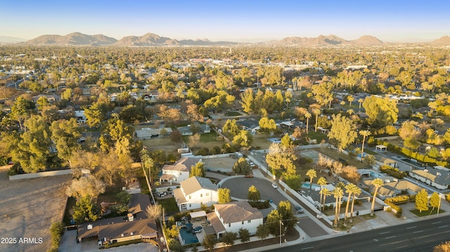 bird's eye view with a mountain view