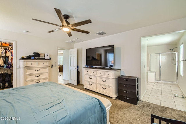 2955 E Flossmoor Ave, Mesa, AZ 85204 - bedroom featuring light carpet, a spacious closet, a closet, and multiple windows