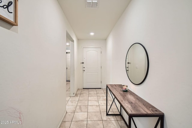 2955 E Flossmoor Ave, Mesa, AZ 85204 - doorway to outside with light tile patterned floors and recessed lighting