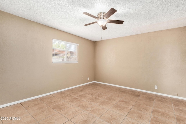 649 S Temple St, Mesa, AZ 85204 - unfurnished room featuring a textured ceiling, a ceiling fan, and light tile patterned flooring