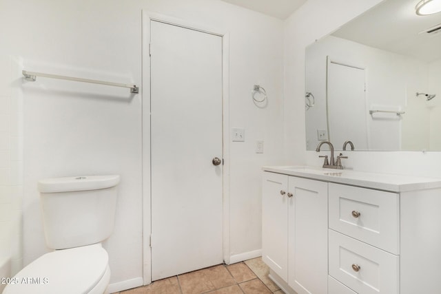 649 S Temple St, Mesa, AZ 85204 - bathroom featuring vanity, toilet, baseboards, and tile patterned floors