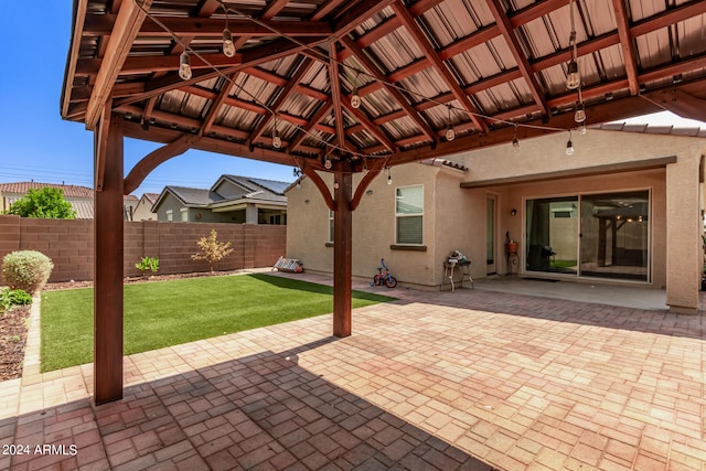 view of patio / terrace featuring a gazebo