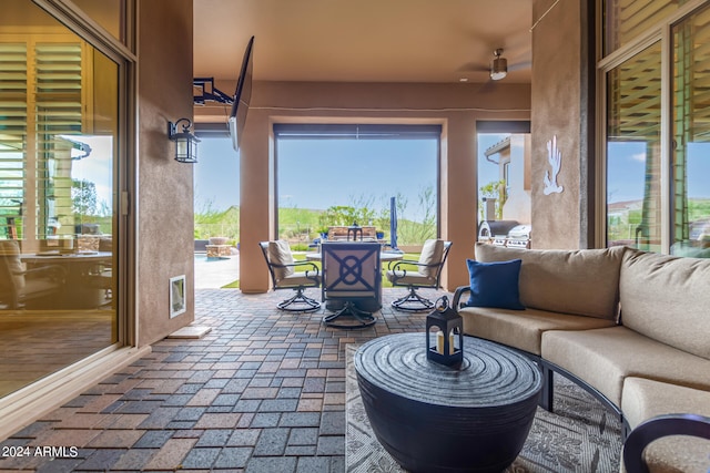 view of patio with an outdoor living space