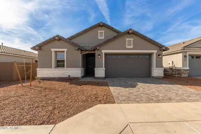 view of front of house with a garage