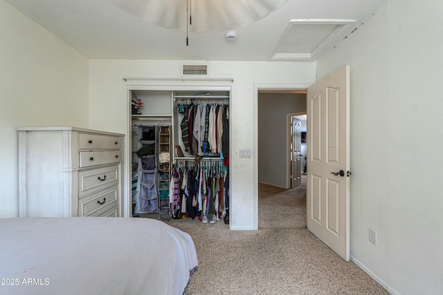 2218 E Anchor Dr, Gilbert, AZ 85234 - carpeted bedroom featuring attic access, a closet, and visible vents