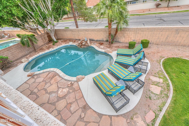 2218 E Anchor Dr, Gilbert, AZ 85234 - view of swimming pool featuring a fenced in pool, a patio, and a fenced backyard