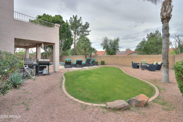 2218 E Anchor Dr, Gilbert, AZ 85234 - view of yard with a patio area, a fenced backyard, and an outdoor living space